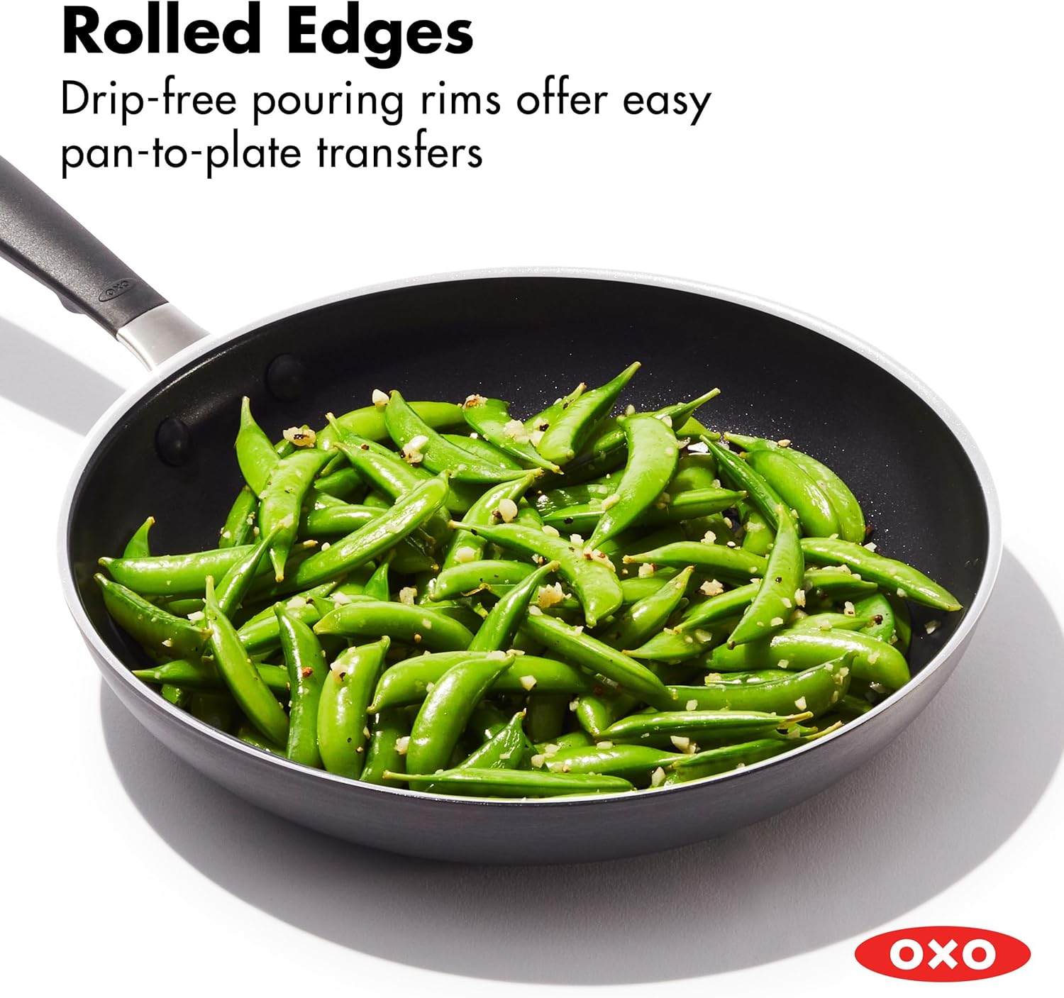 OXO CC010474-001 Non-Stick Every Day Frying Pan Set, BPA-Free Comfort Grip Silicone Handles, Black, 8”, 10” & 12” 5
