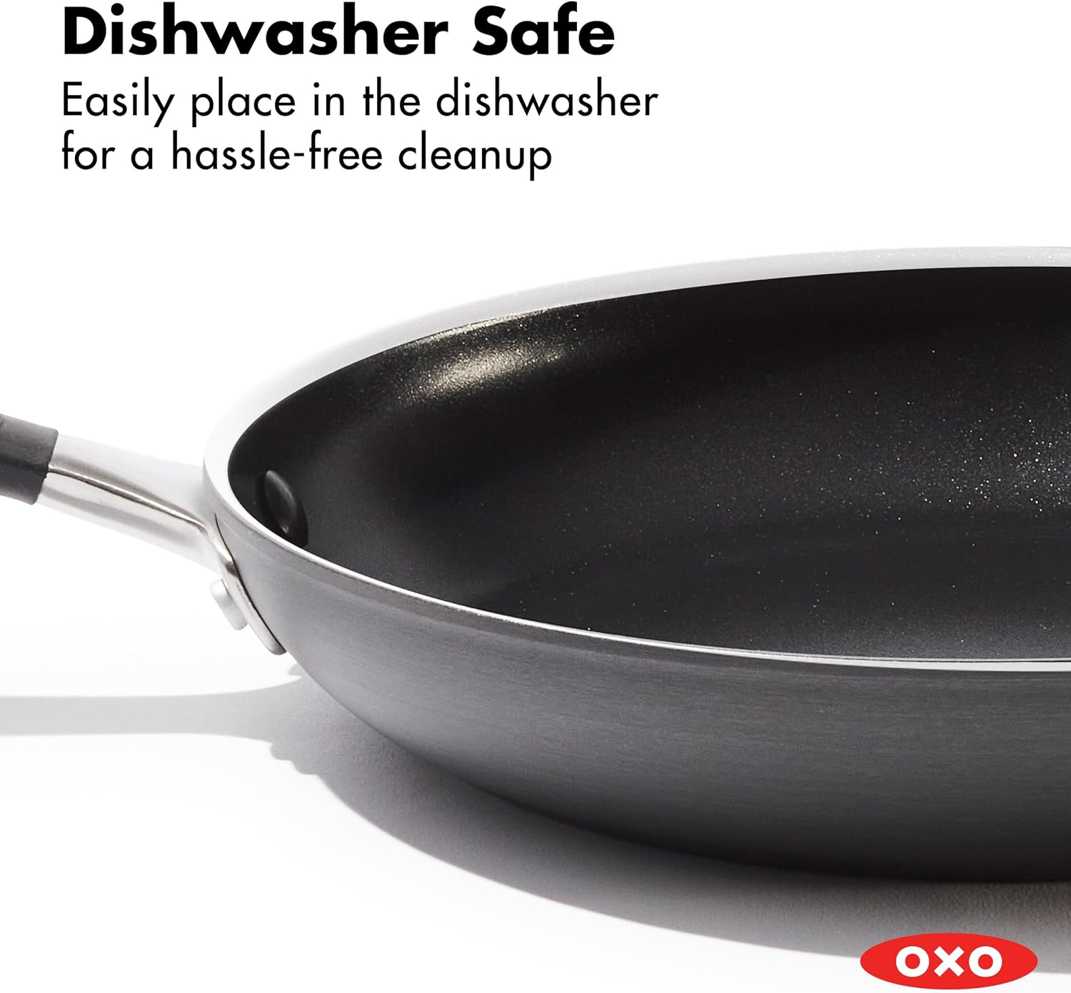 OXO CC010474-001 Non-Stick Every Day Frying Pan Set, BPA-Free Comfort Grip Silicone Handles, Black, 8”, 10” & 12” 6