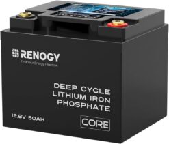 RENOGY RBT1250LFP-US 12V 50Ah Core Series Deep Cycle Lithium Iron Phosphate, 5000 Deep Cycles