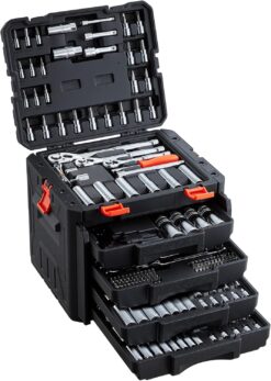 VEVOR 100001 Mechanics Tool Set, 297-Piece Mechanic Tool Kit, 1/4 in, 3/8 in, and 1/2 in Drive