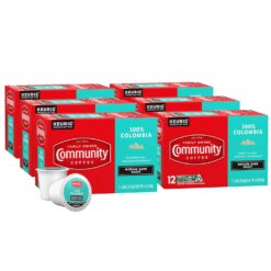Community Coffee 100% Colombia Coffee Pods, Medium Dark Roast, Compatible with Keurig 2.0 K-Cup Brewers (12 Count, Pack of 6)