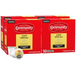 Community Coffee Café Special, Medium-Dark Roast, Single-Serve Keurig K-Cup Pods, 32 Count (Pack of 4)