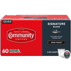 Community Coffee Signature Blend 60 Count Coffee Pods, Dark Roast, Compatible with Keurig 2.0 K-Cup Brewers