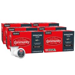 Community Coffee Signature Blend 72 Count Coffee Pods, Dark Roast, Compatible with Keurig 2.0 K-Cup Brewers