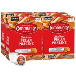 Community Coffee Southern Pecan Praline Flavored 96 Count Keurig K-Cup Coffee Pods, Medium Roast, 24 Count (Pack of 4)