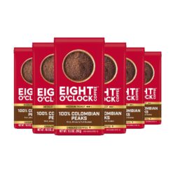 Eight O'Clock Coffee 100% Colombian Peaks & Arabica, Medium Roast Whole Bean Coffee, Rich & Winey, 10 Ounce (Pack of 6)