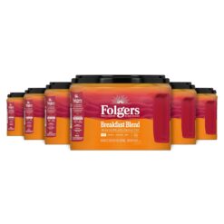 Folgers Breakfast Blend Ground Coffee, Mild Roast, 22.6 Oz. Canister (Pack of 6)