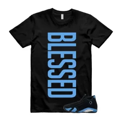 Jordan 14 Black University Blue Shirt, AJ 14 Black University Blue Match Tee, Match DAAMN! Tshirt