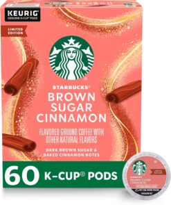 Starbucks K-Cup Coffee Pods, Flavored Hot or Iced Coffee, Brown Sugar Cinnamon, 60 Keurig Pods