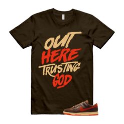 Dunk British Brown Light Tan Sesame Picante Red T Shirt Match TG HQ3448-262