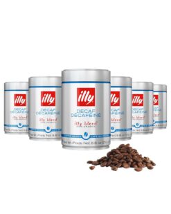 illy Decaf Whole Bean Coffee, Classico Decaffeinated Medium Roast, 100% Arabica, 8.8oz, 6 Pack