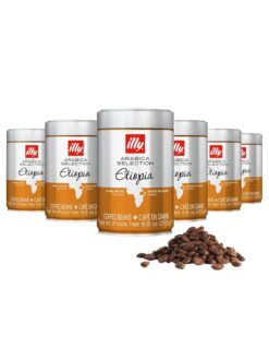 illy Whole Bean Coffee, Etiopa Single Origin Light Roast, 100% Arabica, Premium Italian Coffee, 8.8oz, 6 Pack