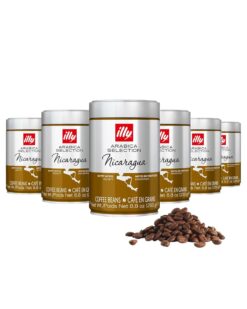 illy Whole Bean Coffee, Nicaragua Single Origin Medium Roast, 100% Arabica, 8.8oz, 6 Pack