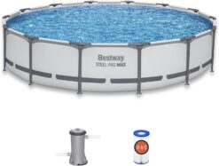 Bestway 56597E Steel Pro MAX 14' x 33" Round Above Ground Swimming Pool Set, 530 GPH Filter Pump