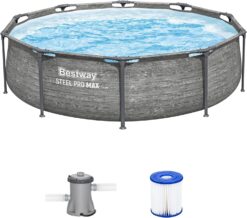 Bestway Steel Pro MAX 10' x 30" Above Ground Pool, Round Metal Frame Outdoor Swimming Pool Set