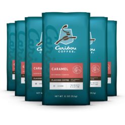 Caribou Coffee, Medium Roast Ground Coffee, 100% Arabica Coffee - Caramel Flavored 66 Ounces (6 Bags of 11 Ounces)