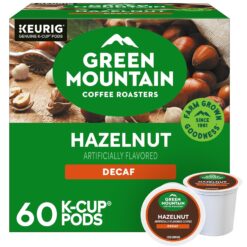 Green Mountain Coffee Roasters Hazelnut Decaf Coffee, Keurig Single-Serve K-Cup pods, Light Roast, 60 Count