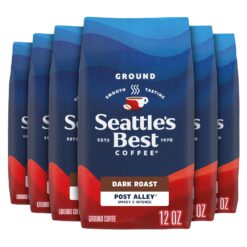 Seattle’s Best Coffee, Dark Roast Ground Coffee, Post Alley, 100% Arabica, 6 Bags (12 oz Each)