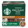 Starbucks K-Cup Coffee Pods, Medium Roast Hot or Iced Coffee, Pike Place Roast, 96 Keurig Pods ​