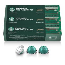 Starbucks by Nespresso Vertuo, Pike Place, Medium Roast Coffee 30-count Coffee Pods, Brews 7.8 oz.
