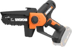 WORX WG326.9 Mini Chainsaw, 20V 5'' Pruning Saw, 25 ft/s Chain Speed, Only 3.49 lbs, Without Battry and charger, PowerShare