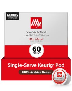illy Coffee K Cup, Pods for Keurig Machines, Classico Medium Roast, 100% Arabica, Premium Italian Coffee, 10 Count, 6 Pack