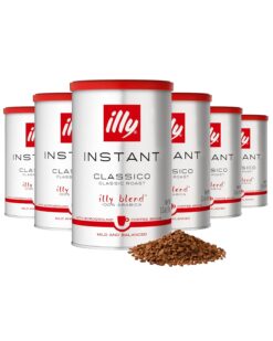 illy Instant Coffee, Classico Medium Roast, 100% Arabica, Premium Italian Coffee, 3.3oz, 6 Pack
