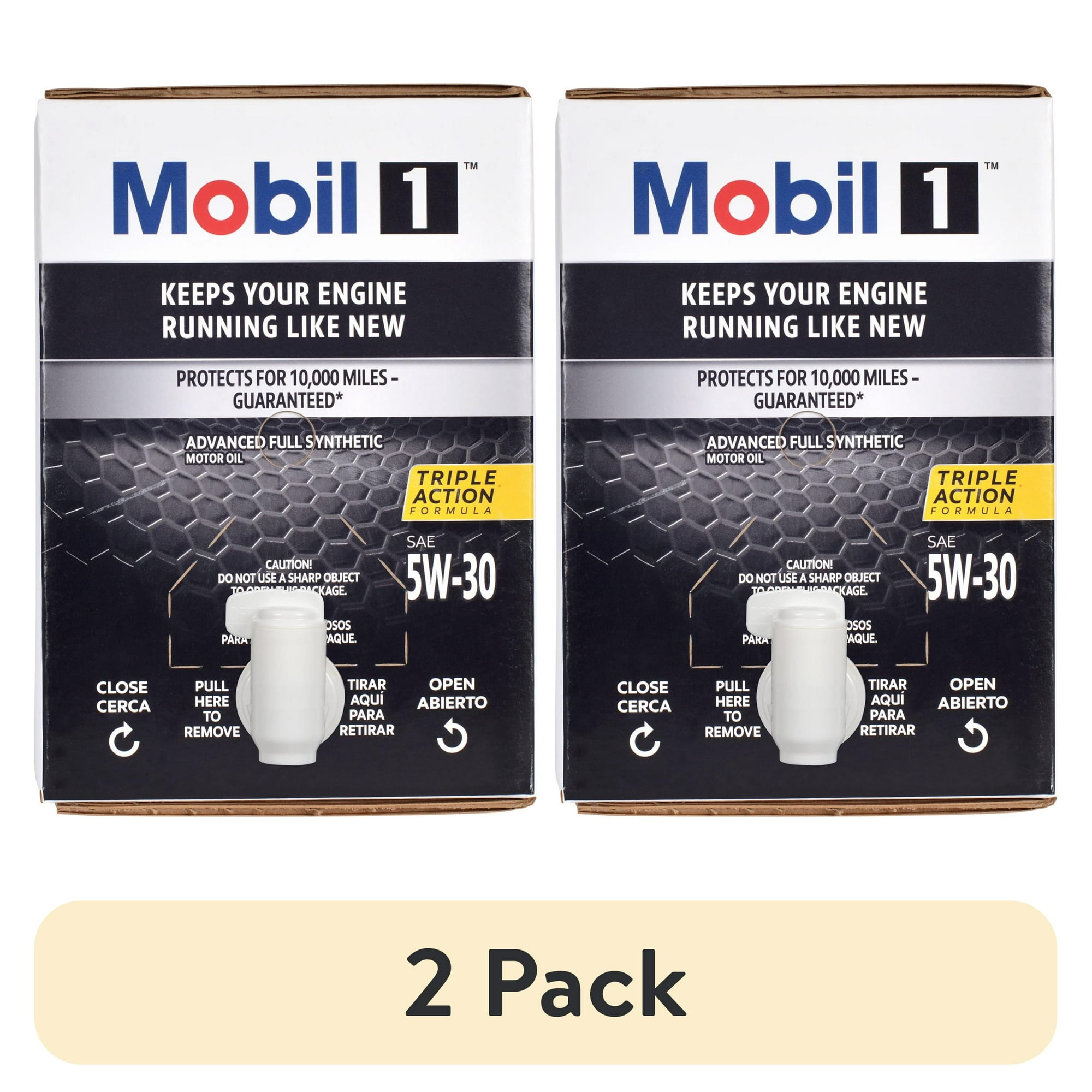 (2 pack) Mobil 1 Advanced Full Synthetic Motor Oil 5W-30, 12 Quart