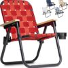 GoSports WOVN Beach Backpack Chair - Burnt Red - Premium Folding Camping Chair