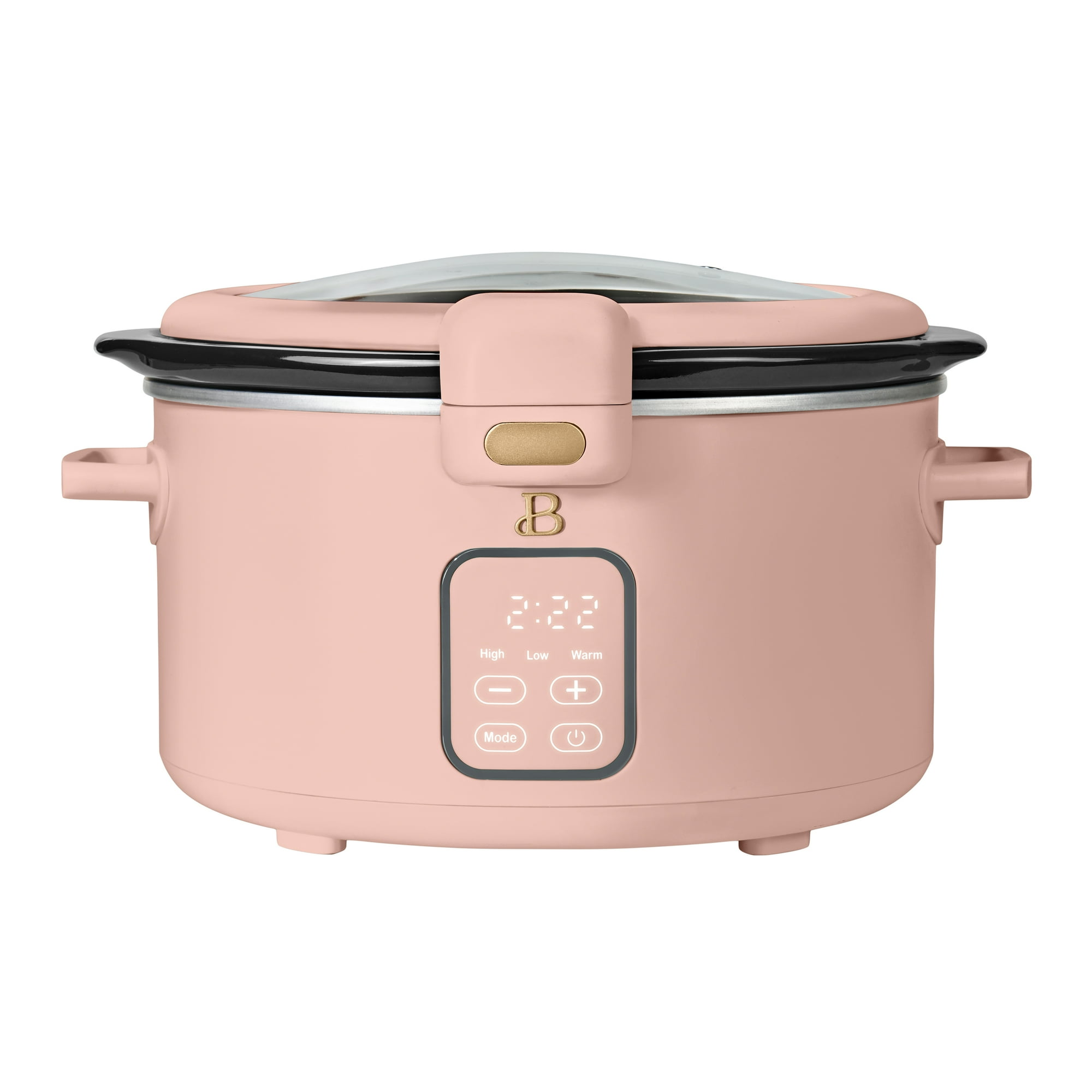Beautiful 4 Qt Digital Slow Cooker with Hinged Locking Lid, Rose by Drew Barrymore