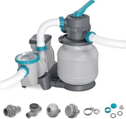 Bestway 1,500 Gallon Sand Filter Pump for 300 to 11,200 Gallon Above Ground Outdoor Swimming Pools