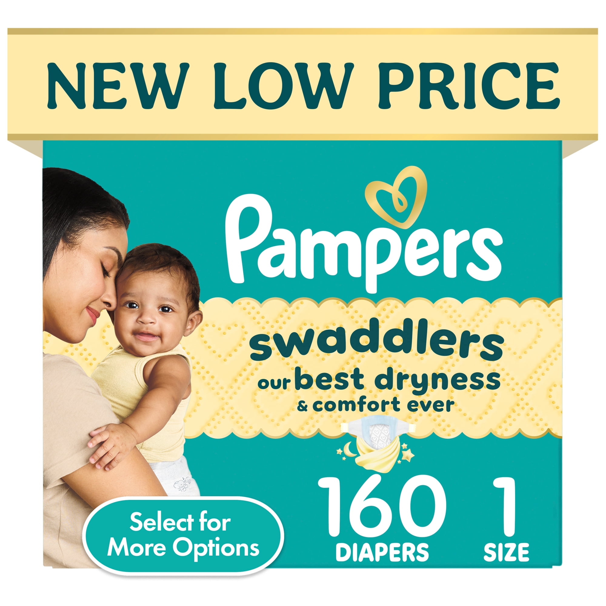 Pampers Swaddlers Baby Diapers Size 1, 160 Count