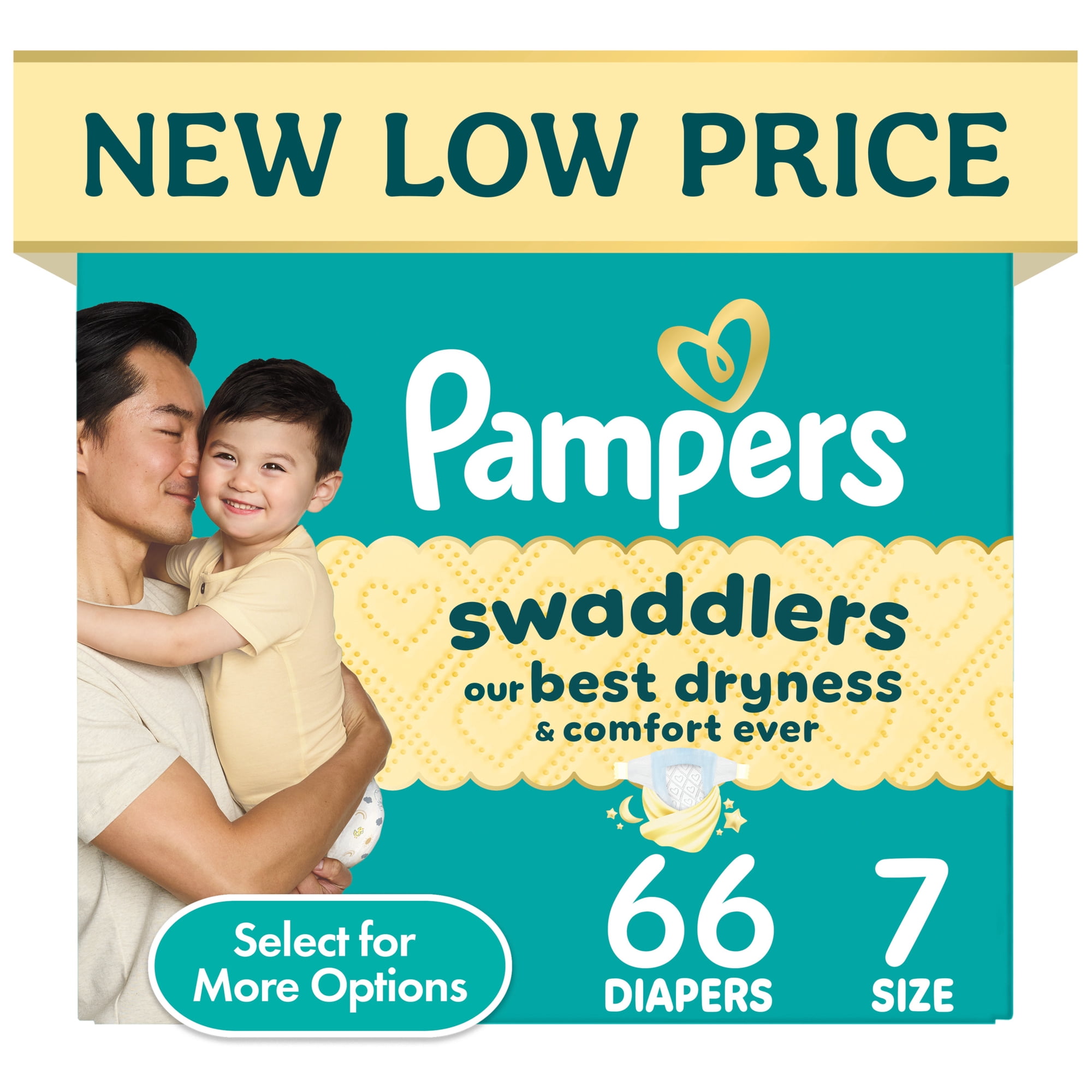 Pampers Swaddlers Diapers, Size 7, 66 Count