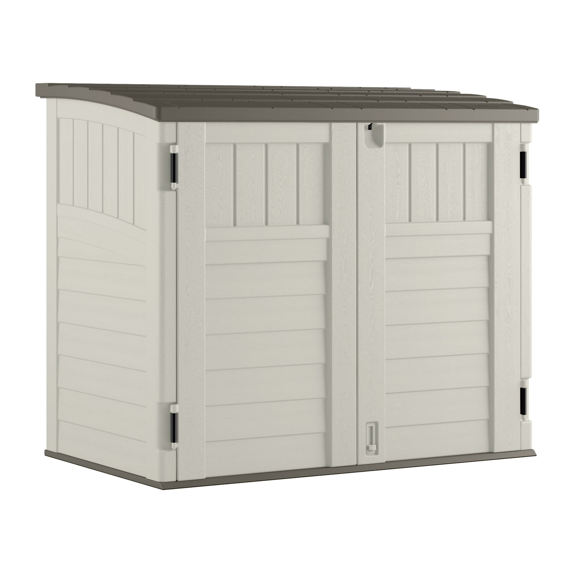 Suncast 34 Cubic ft. Horizontal Outdoor Resin Storage Shed, Vanilla,53 in D x 45.5 in H x 32.25 in W